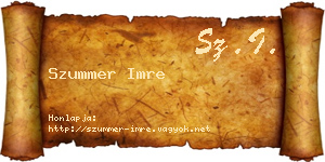 Szummer Imre névjegykártya