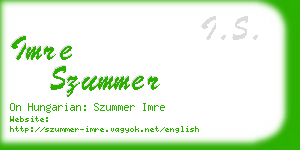 imre szummer business card